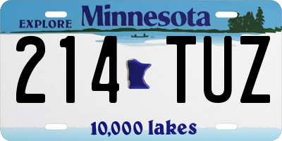 MN license plate 214TUZ