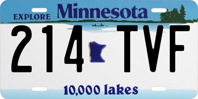 MN license plate 214TVF