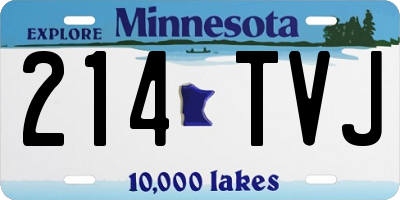 MN license plate 214TVJ