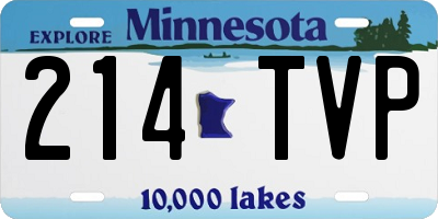 MN license plate 214TVP