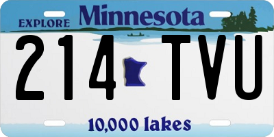 MN license plate 214TVU