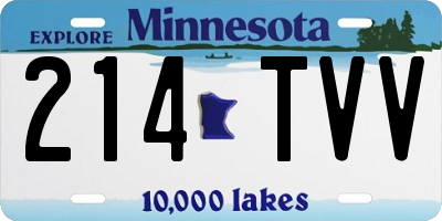 MN license plate 214TVV