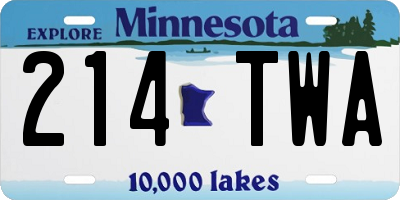 MN license plate 214TWA