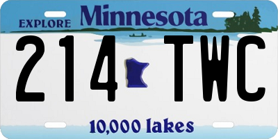 MN license plate 214TWC