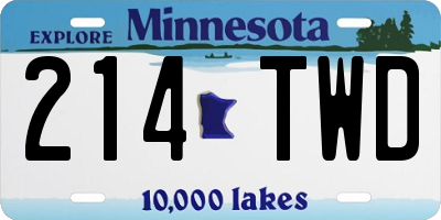 MN license plate 214TWD