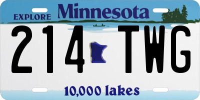 MN license plate 214TWG