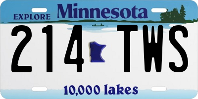 MN license plate 214TWS