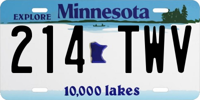 MN license plate 214TWV