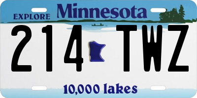 MN license plate 214TWZ