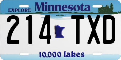 MN license plate 214TXD
