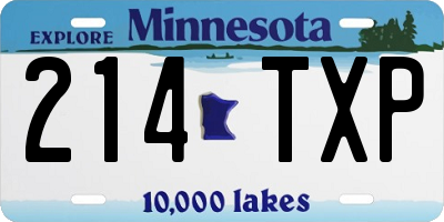 MN license plate 214TXP