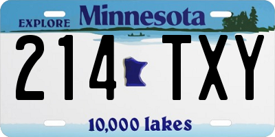 MN license plate 214TXY