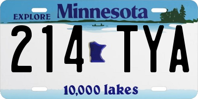 MN license plate 214TYA
