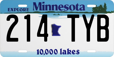 MN license plate 214TYB