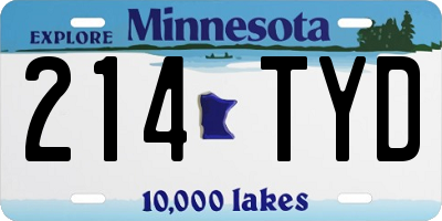 MN license plate 214TYD