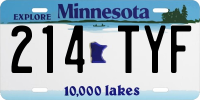 MN license plate 214TYF