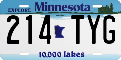 MN license plate 214TYG