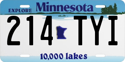 MN license plate 214TYI