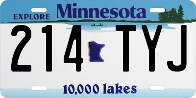 MN license plate 214TYJ