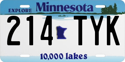 MN license plate 214TYK