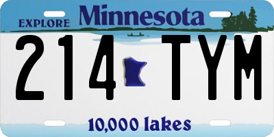 MN license plate 214TYM