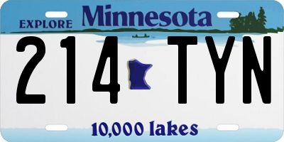 MN license plate 214TYN