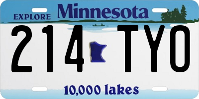 MN license plate 214TYO