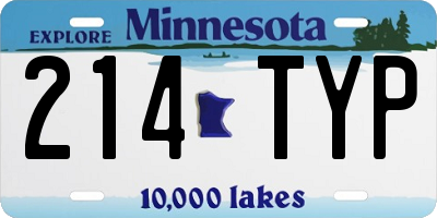 MN license plate 214TYP