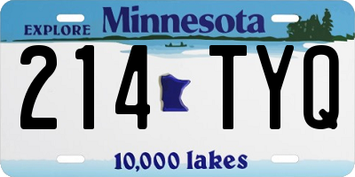 MN license plate 214TYQ