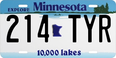 MN license plate 214TYR