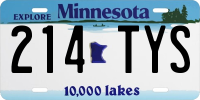 MN license plate 214TYS