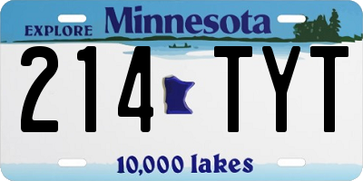 MN license plate 214TYT