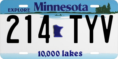 MN license plate 214TYV