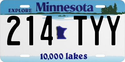 MN license plate 214TYY