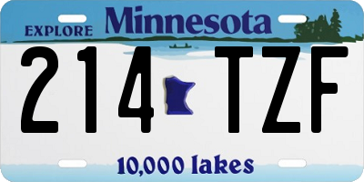 MN license plate 214TZF