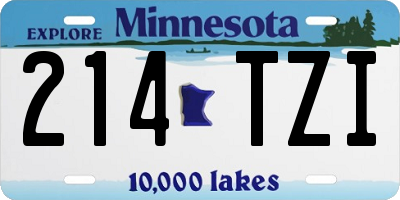 MN license plate 214TZI