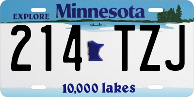 MN license plate 214TZJ
