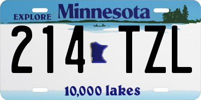 MN license plate 214TZL
