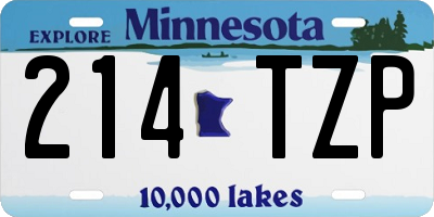 MN license plate 214TZP