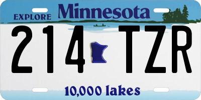 MN license plate 214TZR