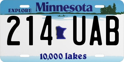 MN license plate 214UAB