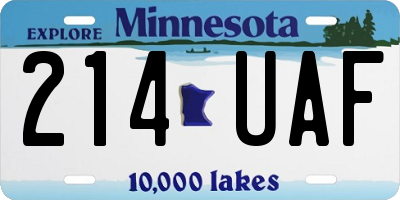 MN license plate 214UAF