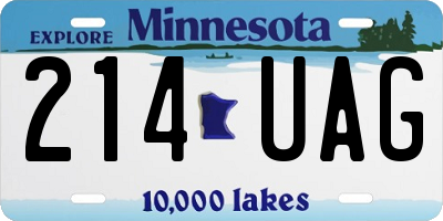 MN license plate 214UAG