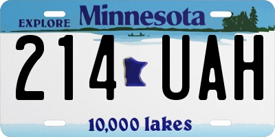 MN license plate 214UAH