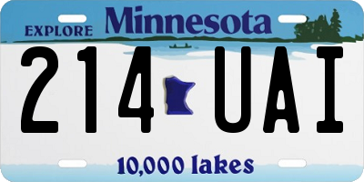 MN license plate 214UAI