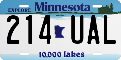 MN license plate 214UAL