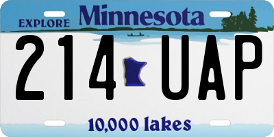 MN license plate 214UAP