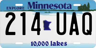 MN license plate 214UAQ