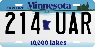 MN license plate 214UAR