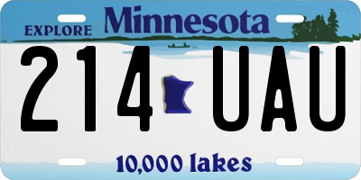 MN license plate 214UAU